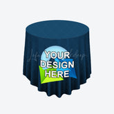 Lofaris Custom Commercial Trade Logo Text Round Tablecloth